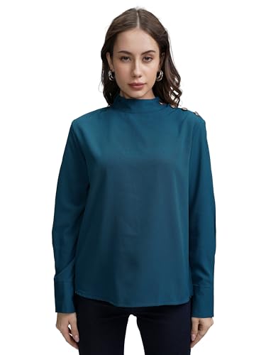 Image of Tokyo Talkies Women's Cuffed Sleeves Regular Top | Full Sleeves | Casual & Stylish | Perfect for Everyday Wear | Tops for Woman | Women Tops | Stylish Top