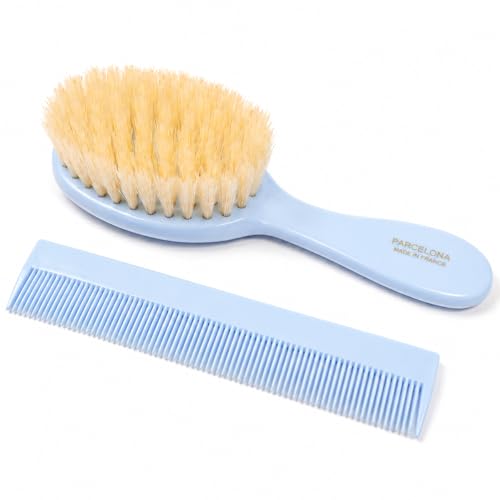 Combo cepillo y peine baby soft natural azul 6 in miniatura 1