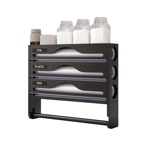 Organizador de cajones de láminas, soporte para láminas con cúter, recipiente de almacenamiento multifuncional que ahorra espacio para organizar la cocina en el hogar