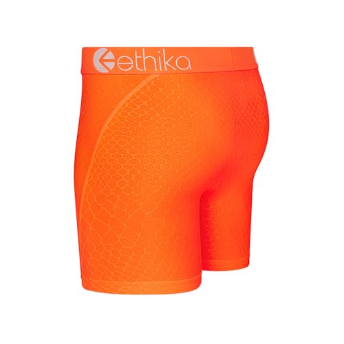 Ethika Mens MID Boxer Brief | Embossed Python -Orange-2