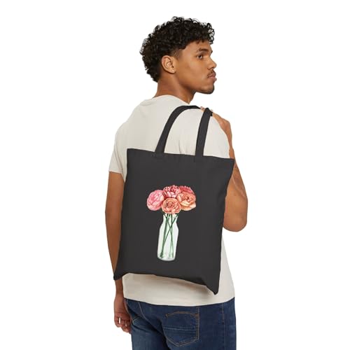 Floral Canvas Tote Bag, Eco-Friendly Grocery Bag, Gift for Her, Summer Shopping Tote, Flower Print Bag, Beach Essentials3