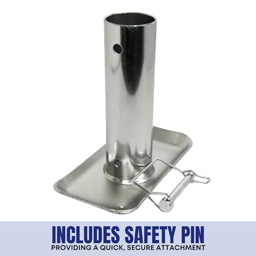 Jeremywell Trailer Jack Detachable Foot Plate 5000 lbs Capacity with Pin Base for A-Frame Boat RV Camper 7-1/2”” Tube Length - Thumbnail 7