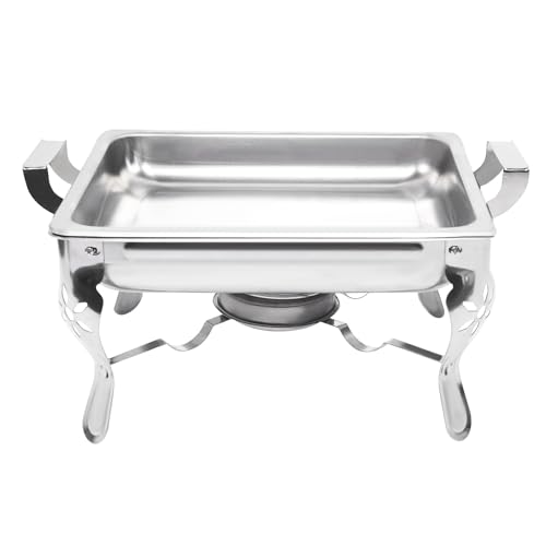 TFIANYNI Edelstahl Chafing Dish Buffet Set 40x27x25cm, 6L Rechteck Buffetwärmer Speisewärmer Mit Deckel, Nahrungsmittelpfannen Und Brennstoff Halter, Für Catering Parteien – Bild 6
