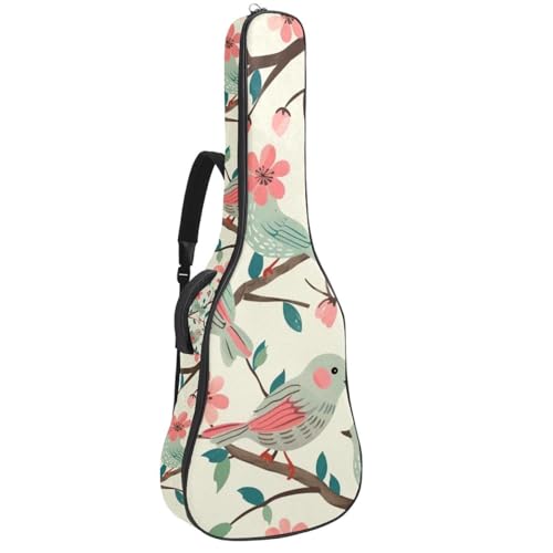 Housse guitare acoustique 109 cm motif oiseaux | Sac étanche Oxford
