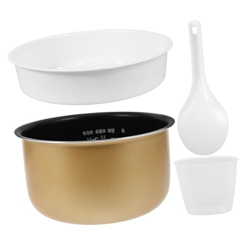 Alipis Revestimiento De Olla Arrocera Olla Interior De Aluminio Para Olla Arrocera Recipiente Forro De Olla Pequeño Olla Olla Interior Bol Inoxidable Dorado Aleación De Aluminio