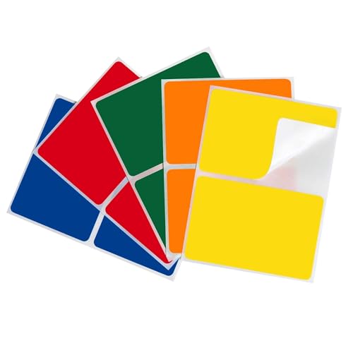 Étiquettes rectangulaires amovibles 7,6 cm lot de 2 avec code couleur standard
