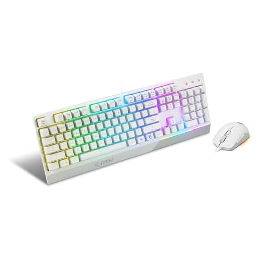 MSI Vigor GK30 Combo White DE GK30 Gaming Tastatur und GM11 Gaming Maus (kabelgebunden, Plunger Switch, QWERTZ Layout, schwarz, RGB)