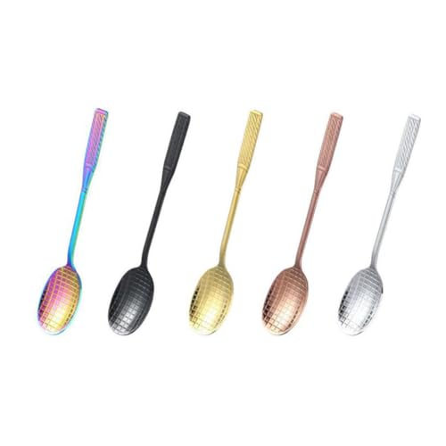 SILENRADAWN Cucharas de Café de Acero Inoxidable Forma de Raqueta de Tenis, Diseño Ergonómico y Sensación Cómoda para Celebracion Verano y Postres, Pack de 3 Piezas