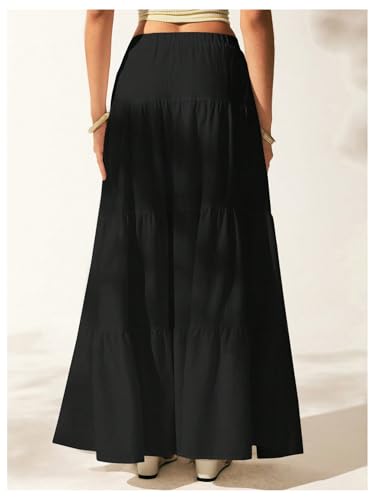 SOLY HUX Women's High Waisted Ruffle Maxi Skirts Tiered Layer Summer Swing Flowy Skirt2