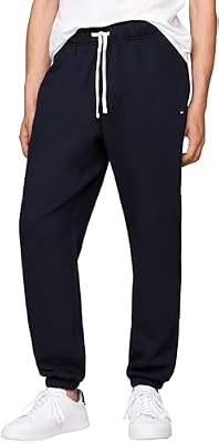 Tommy Hilfiger Pantalón de Chándal Hombre Essential Fleece con Cordón, Azul (Desert Sky), XL