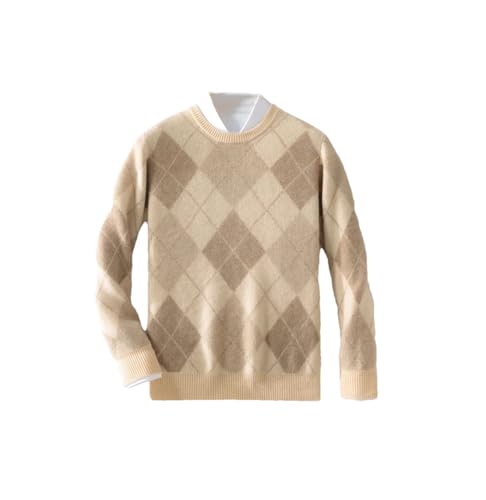 Men's 100 Percent Wool Sweater Round Neck Long Sleeve Knitted Pullovers