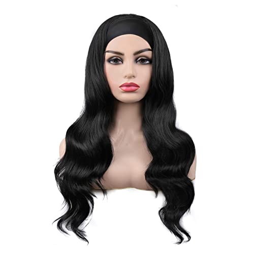 Perruque humaine femme longue vague de corps noire naturelle résistante à la chaleur