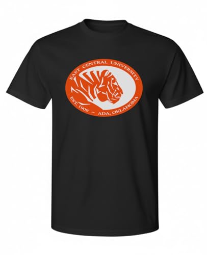 NCAA Officially Licensed Apparel East Central University Apparel ECU Tigers Logo Unisex PPEASTU04 T-Shirt EastCentral01T Black Large
