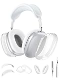 Picture of 5 in 1 for AirPod Max Case, HYZYey Clear TPU Protective Ear Pad Covers/Ear Cups Cover/Headband Cover/Headband Pad, Cleaning Kit Accessories Compatible for Apple AirPods Max Headphones (White)