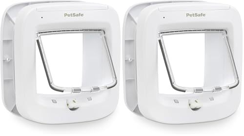 Image of PetSafe Microchip Cat Door, Exterior or Interior Pet Door - Multi-User RFID Access Up to 40 Pets, 4-Way Locking, Weatherproof, DIY Easy Install, Hardware Kit; Privacy for Cat Litter Box or Pet Feeder
