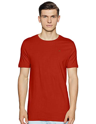 Image of ABOF Men's Solid Slim fit T-Shirt (BOA19AMCWTE3004108 Red XL
