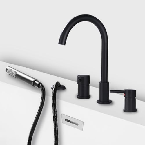 Ensemble de robinet de douche mural haut de gamme avec mitigeur noir mat - 2