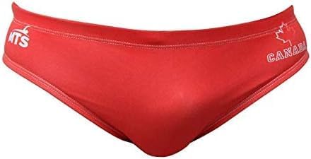 Canada Maple Leaf Swimwear Swim Briefs for Swimmers, Water Polo, Underwater Hockey, Underwater Rugby