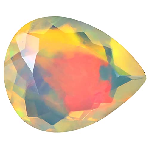 Opale arc-en-ciel éthiopienne non chauffée pierres précieuses en vrac poire 13x11mm 2.97 ct