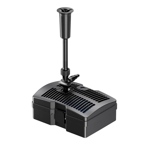 SunSun CUF-6000 Filtre, Pompe Fontaine et Clarificateur 3 en 1-2500 l / 54 W/UVC 9 W/refoulement Max. 2,5 m - stérilisateur écumeur pour bassins