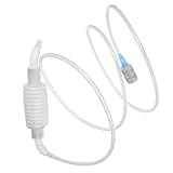 Hausbraurohr: legen sie das abgewinkelte ende des siphons in die flüssigkeit und das andere ende in den behälter. drücken sie die düse zusammen, um zu fließen und so ein werkzeug herzustellen