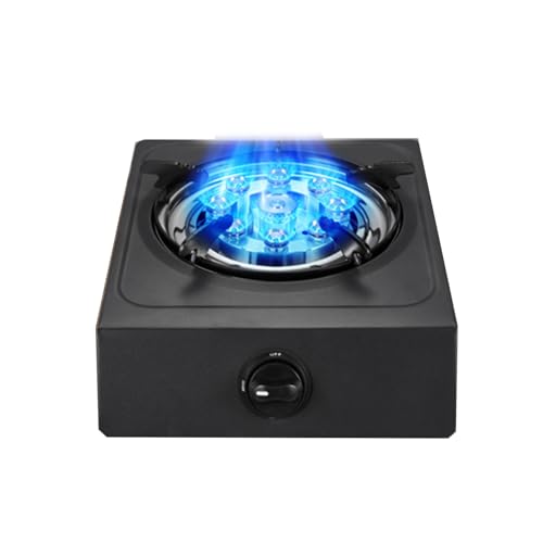 Estufa De Gas, Placa De Gas De Escritorio Portátil 5,2 KW NG/5kw LPG Fuego Feroz De 9 Cavidades, Capacidad De Carga 40 Kg Estufa De Gas Propano Con Protección Contra Llamas For Acampar Al Aire Libre(L