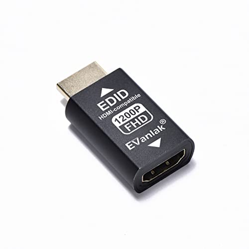 EVanlak Hdmi Edid Emulator Passthrough Dongle Eliminated Emulator Adapter 3rd Generrtion Work with Mac Thunderbolt to HDMI Switches/Extender/AV Receiver/Video Splitters -1920x1200@59hz-3pack