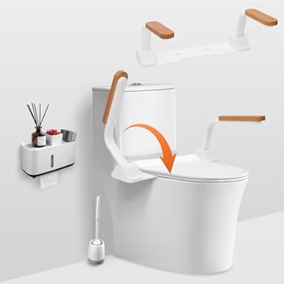 Toilet Safety Rails for Elderly (520 lbs), Handicap Toilet Seat with Foldable Handles, Adjustable Height and Width Toilet Rails for Seniors, Toilet Safety Rail, New Upgrade