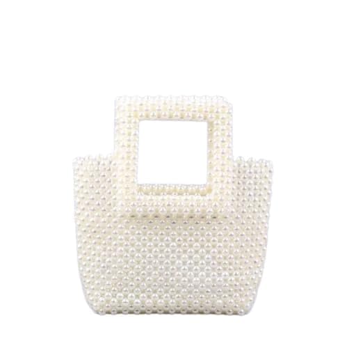 RANA HANDICRAFT Luxury White Pearl Purses Shoulder Bag for Women Pearl Bag Beaded Clutch Evening Bag Ladies, Girls, Mini Fashion Handbag forClutch Evening Hand Bag for Women & Girls