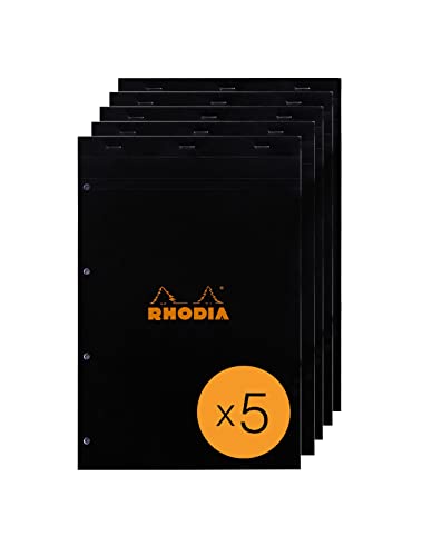 Bloc-notes agrafé Rhodia N°20 A4+ petits carreaux 5x80 feuilles blanches 4 trous