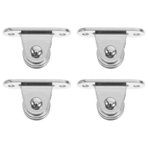 4 Stück Stahl-Riemenscheibenblock mit Lager – kleines Seilrollen-Set, elplattiert für Wäscheleine, vielseitig einsetzbar für Haus, Garten und DIY-Projekte