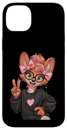 Fox Girl �s�[�X�T�C�� �s���N ���{�� �J���C�C �|�b�v �O���t�B�b�N �V�ѐS �X�}�z�P�[�X iPhone 14 Plus �p