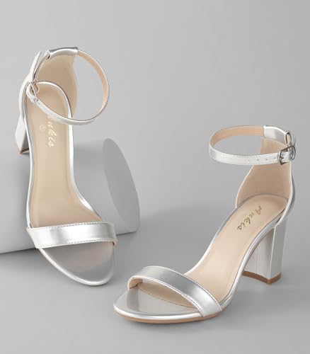 Image of Ankis Heels for Women Open Toe Ankle Strap Chunky Heel Sandals 2.75 Inch