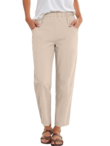 ANRABESS Womens Capri Pants 2026 Summer Casual Elastic High Waisted