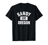 Sandy Oregon Gym Style Distressed White Print T-Shirt