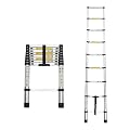 SYTOALND Telescoping Extension Ladder, 16.5FT Aluminum Alloy, Portable Multi-Purpose Folding Design, 300 lbs Load Capacity, 13-Step with Fool-Proof Operation (Black-8.5FT)