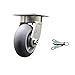 Kingpinless Thermo Rubber Donut Tread Swivel Top Plate Caster w/5" x 2" Gray Wheel & Bolt on Swivel Lock - 350 lbs Capacity/Caster - Service Caster Brand