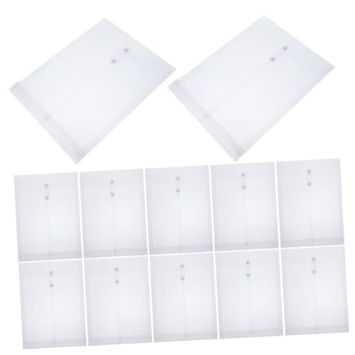 LEDMOMO 12個 透明防水ドキュメントバッグ 素材紐ボタン式ファイルポケット 大容量 書類整理用封筒型ファイルケース レ チケット 名刺収納対