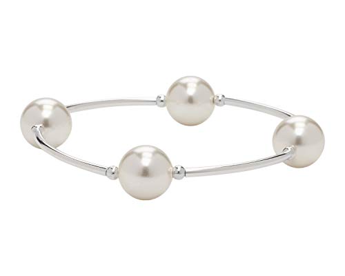ID You & Co. Count Your Blessings Bracelet, White 12 mm Pearls & Sterling Silver Tubes -  CYB-PWP