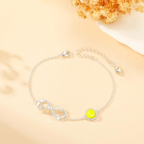 Image of Softball /Volleyball /Soccer /Basketball Bracelet for Girls Teen Women,14K Gold Plated Infinity Charm Link Bracelet Sports Accessories Jewelry Gifts for Lovers Players Team Coach