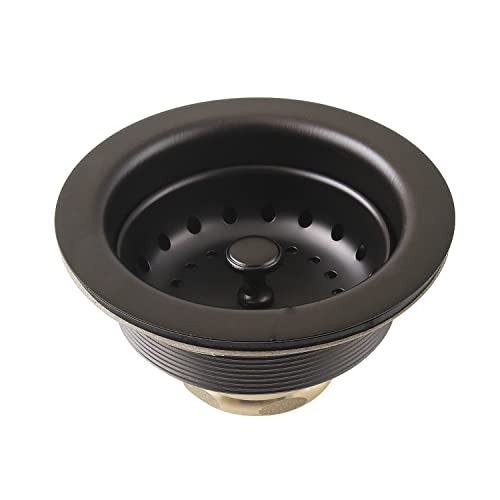 Kingston Brass K121BORB Fresno 3-1/2 Inch Stainless Steel Kitchen Sink Basket Strainer, Oil Rubbed Bronze