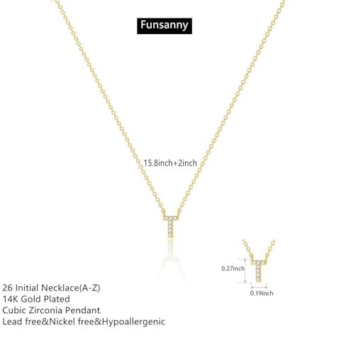 Initial Heart Necklaces for Women - Dainty Cute Necklace Small Layered 14K Gold Plated A-Z Letter CZ Pendant Trendy Satellite Chain Necklaces for Women Non Tarnish Gold Jewelry Set Gift