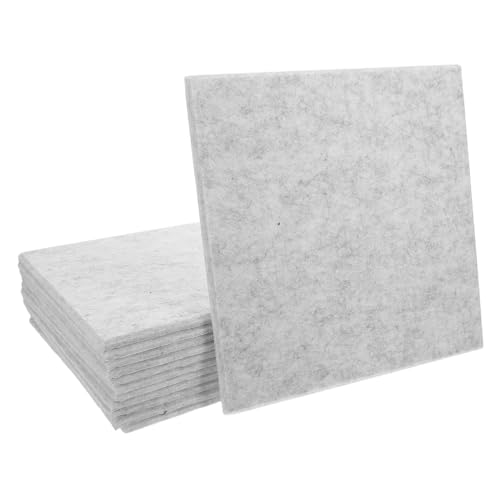 12pcs Cuadrados acústicos autoadhesivos para pared 30x30cm 8mm de grosor Paneles absorbentes de sonido para aislamiento acústico en casa, oficina y estudio – Tableros insonorizantes de fieltro gris