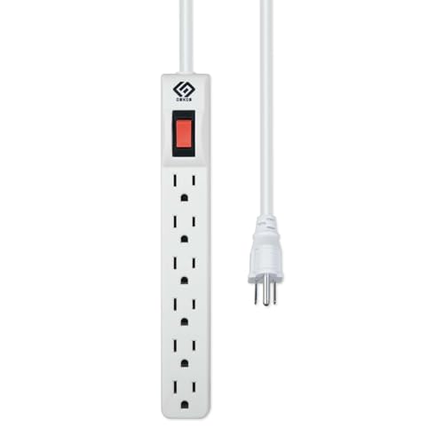OSKOS 2-Pack Multitoma 6 Enchufes con Cable de 3 Pies, 15A/1800W, Montable en Pared, Certificado UL miniatura 2