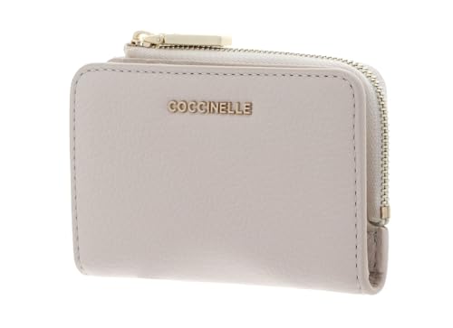 Coccinelle Metallic Soft porte-cartes de crédit blanc en cuir d'agneau véritable