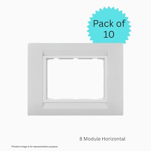 Image of Anchor by Panasonic Roma Classic 8 Module Horizontal Tresa Glossy White Plate for Switch Board (White, 30384WH-10)