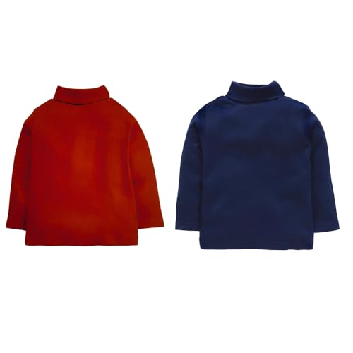 Image of REVOLTEK Boy's and Girl's 100% Cotton Full Sleeve Turtle High Neck T-Shirts Pack of 2