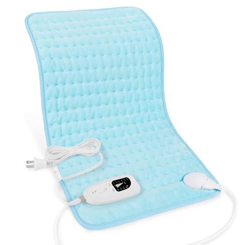 Image of Heating Pad-Electric Heating Pads for Back,Neck,Abdomen,Moist Heated Pad for Shoulder,Knee,Hot Pad for Arms and Legs,Dry&Moist Heat & Auto Shut Off(Baby Blue, 12''×24'')