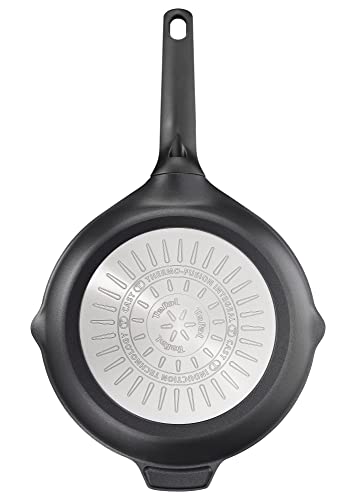 Tefal Robusto grill tava od lijevanog aluminija 26 cm, indukcijska tava s neprijanjajućim slojem, toplinski signal na idealnoj temperaturi prženja, pogodna za sve vrste štednjaka, periva u perilici posuđa, E24940