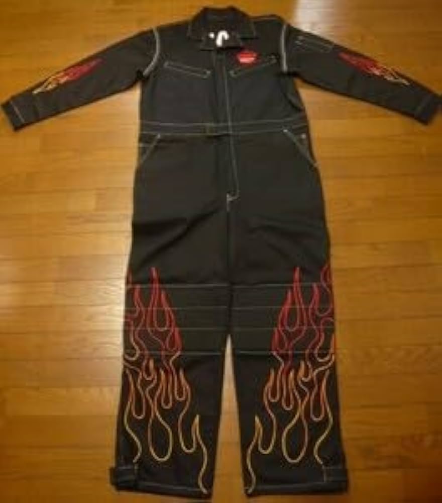 MAC TOOLS 黒×赤 オーバーオール L つなぎ 作業着 MAC TOOLS ブラックオーバーオール MAC TOOLS 黒×赤